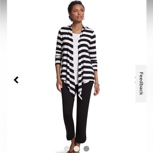 Rue21 Open Front Cardigan in Grey and White Stripes - Picture 9 of 9